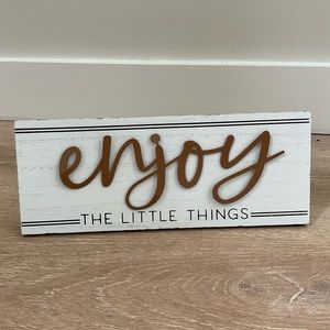 Enjoy The Little Things Desk Plaque With Script Letters